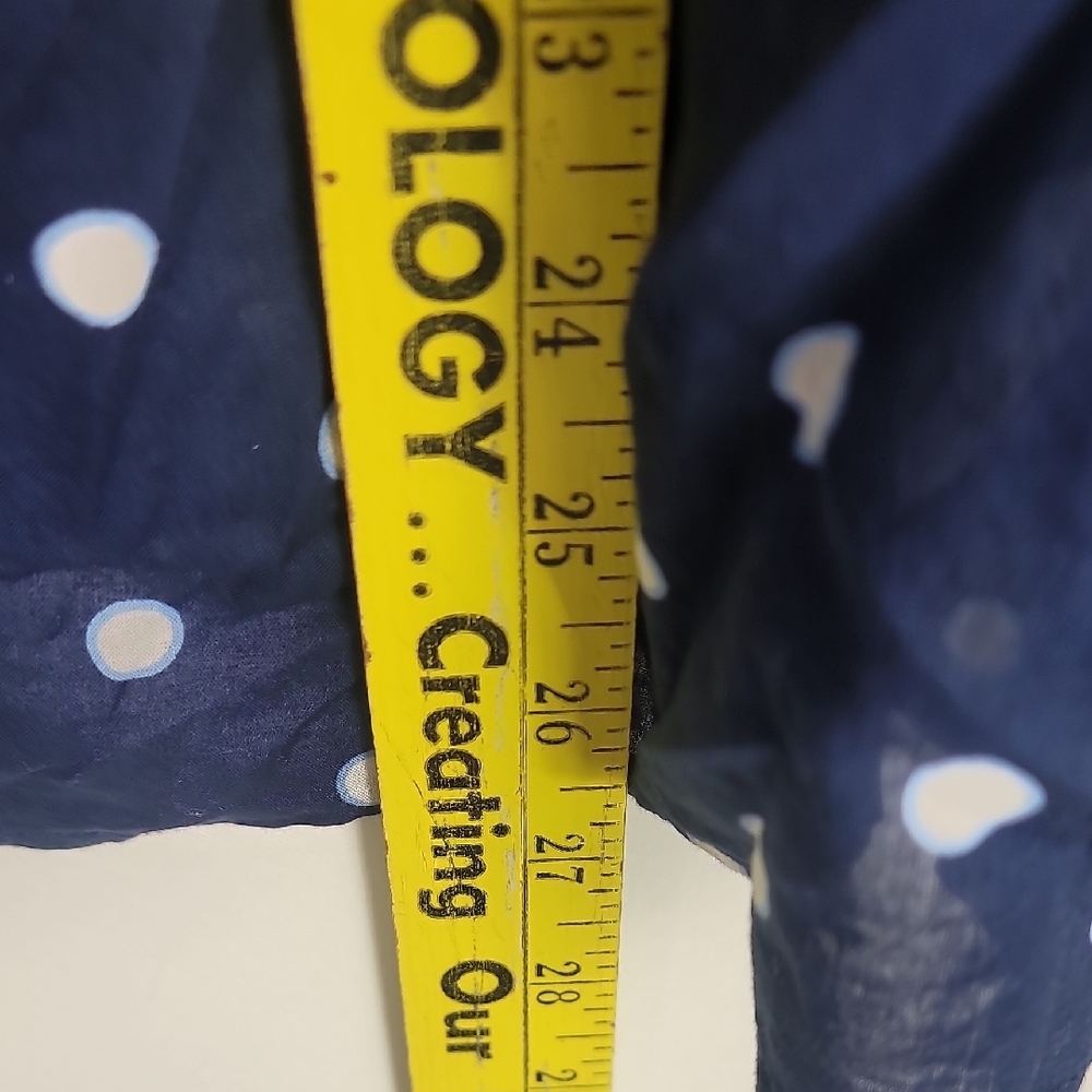 Talbots Navy Dark Blue Blouse with White Dots - Picture 7 of 9